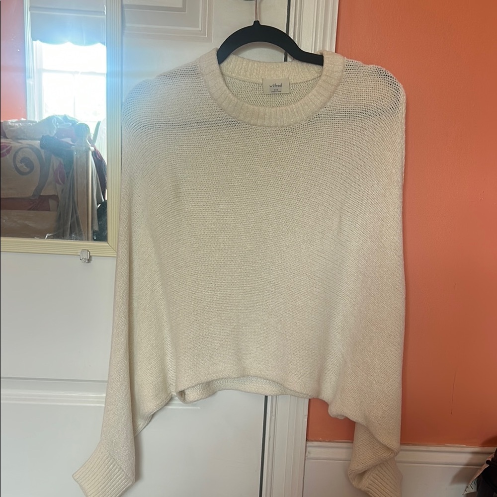 Aritzia Wilfred Cream Crew Neck Sweater